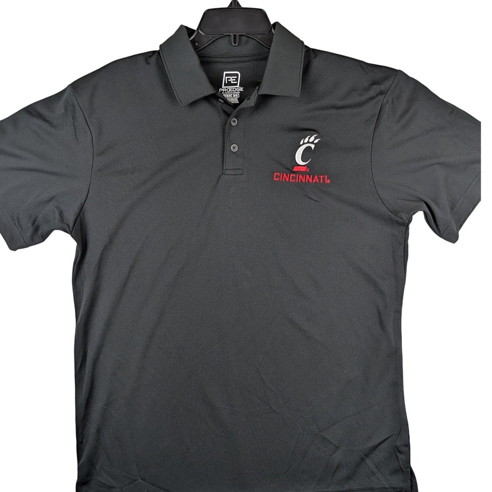 Pro Edge Cincinnati Bearcats Polo Shirt Mens M/M 38/40 Black Short‎ Sleeve